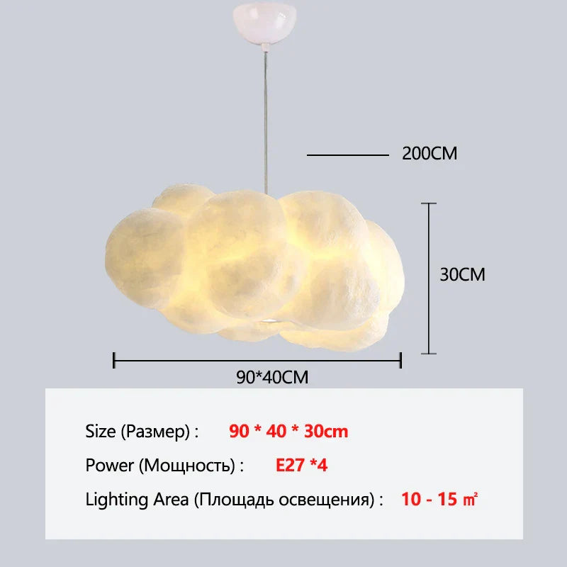 Cloud Chandelier Restaurant Lamps Modern White Floating Cloud