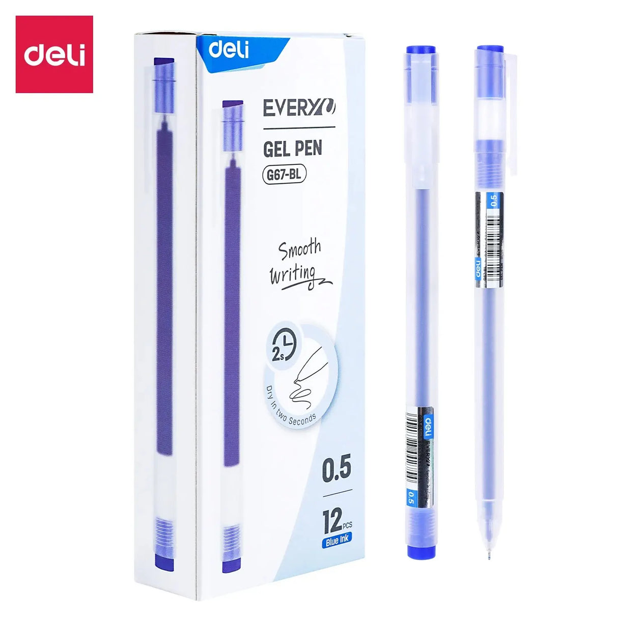 Deli 12pcs Quality 0.5mm Gel Pen 3 Colors