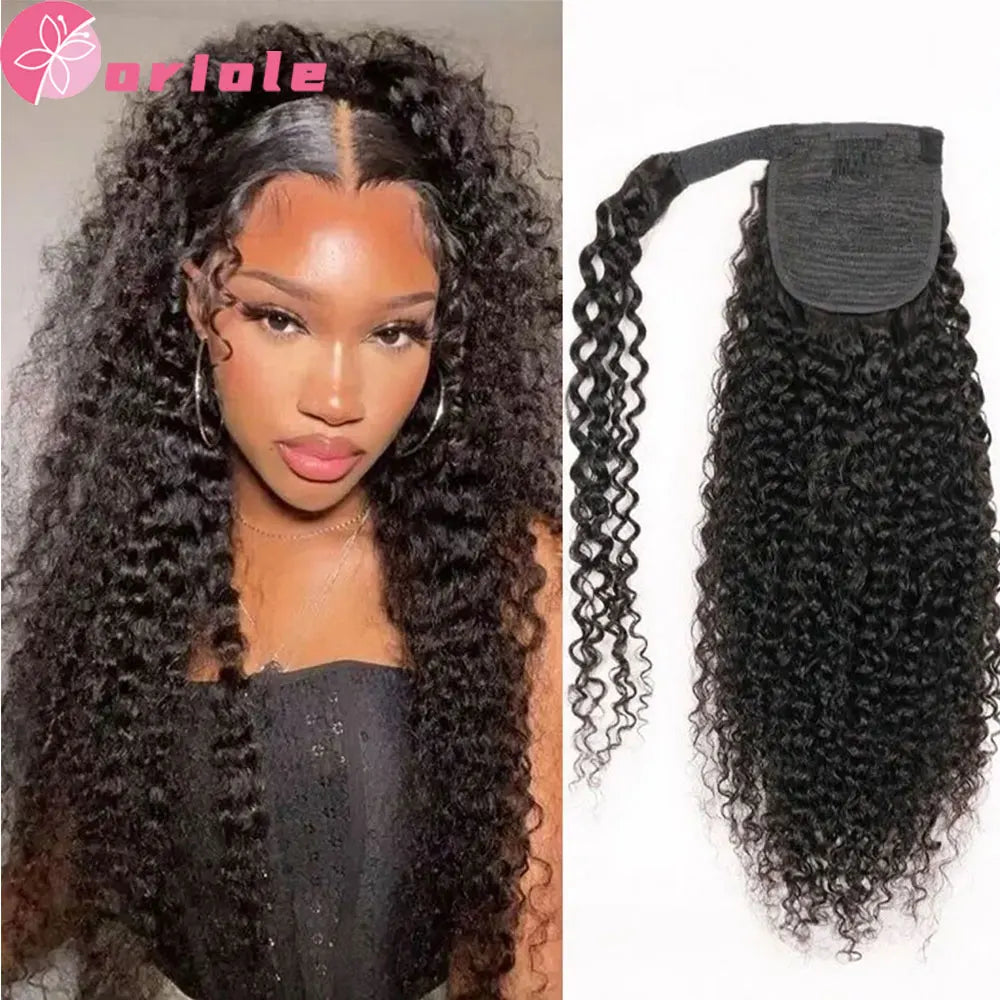 Clip in Ponytail Hair Extension Water Wave Human