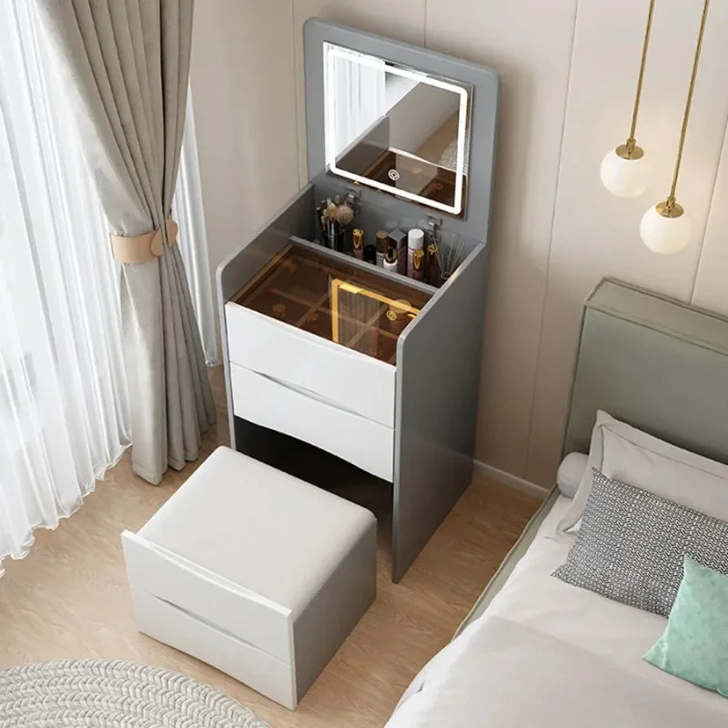 Flip Top Vanity Table Lighting Dividers Design Drawers