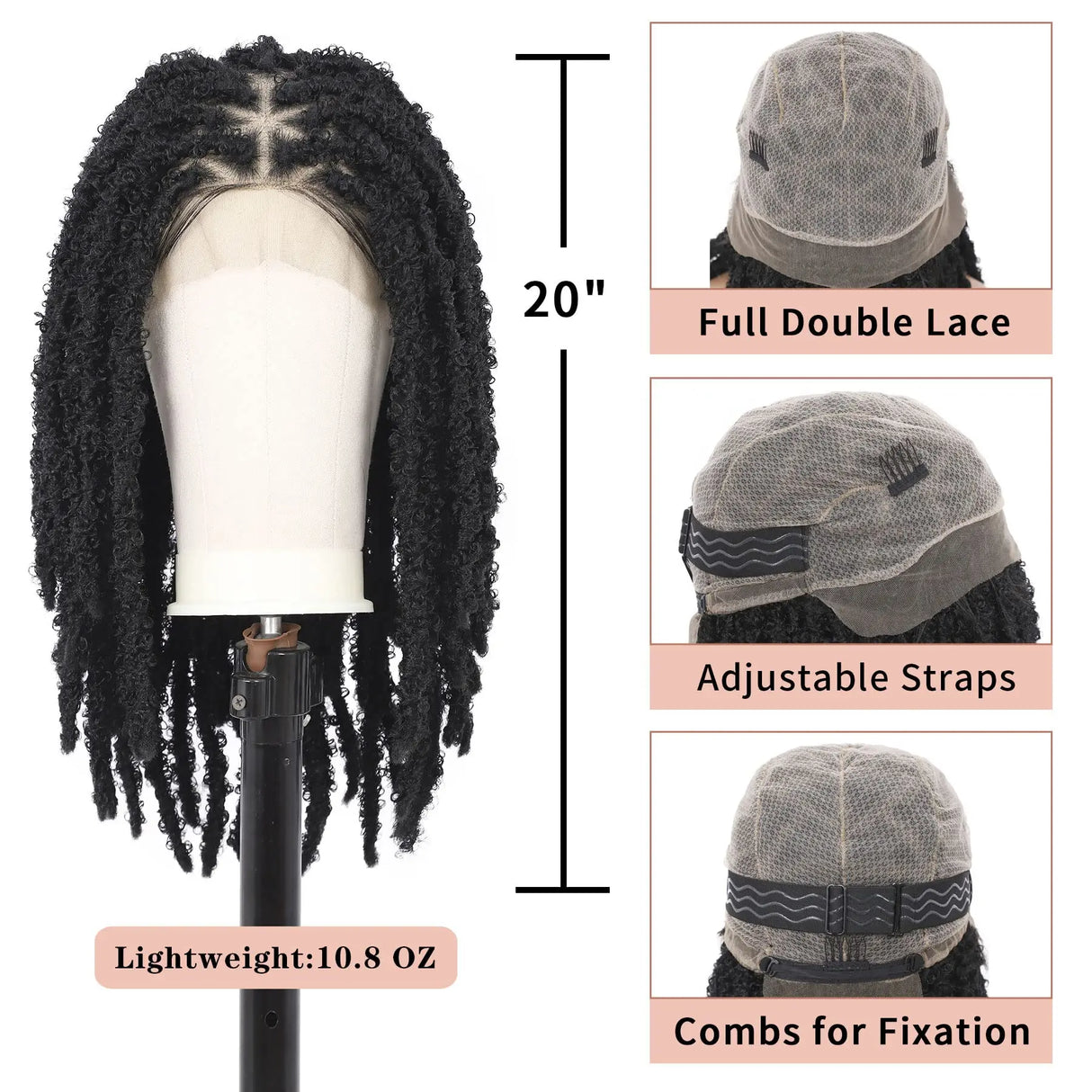 Kalyss 20" Triangle Knotless Butterfly Locs Braided Wigs