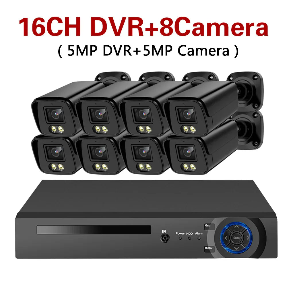 5MP 16PCS CCTV Camera Full Color Night Vision