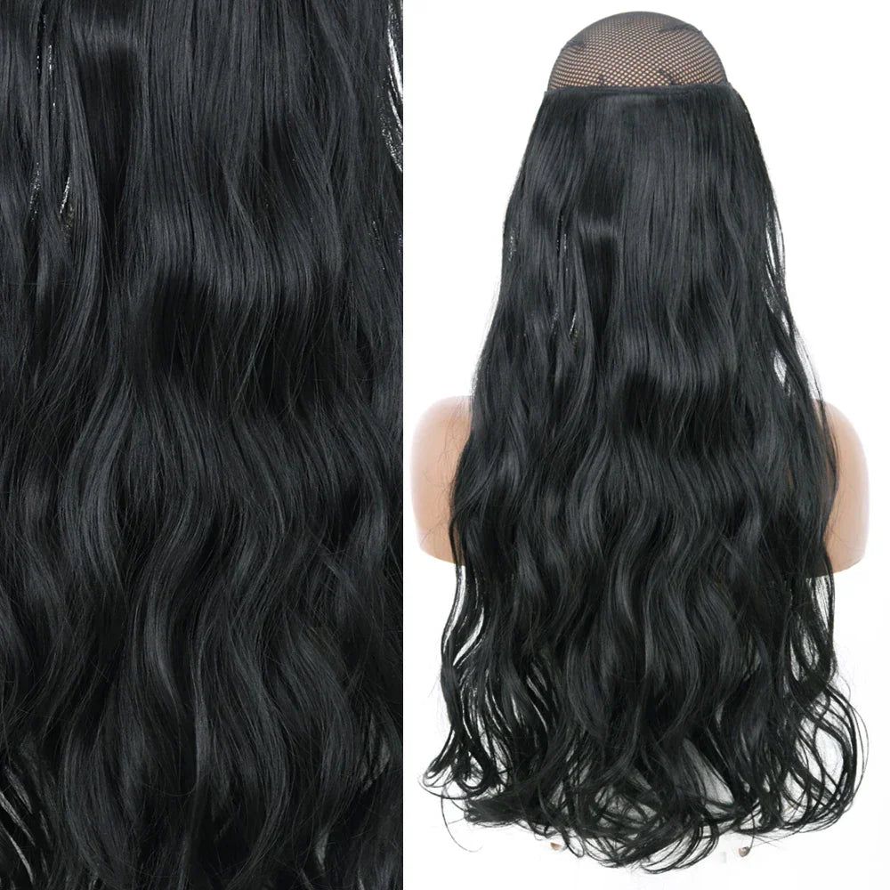 MERISIHAIR Synthetic No Clip Invisible Wire Hair Extensions