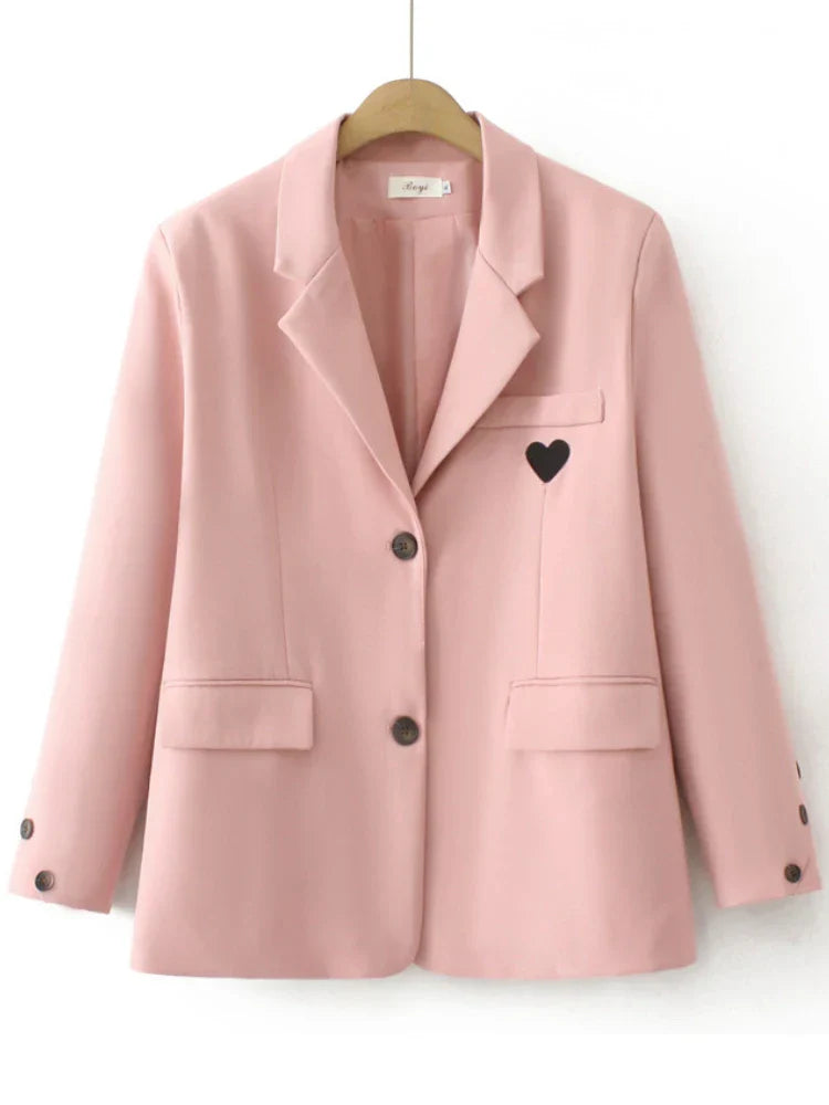 Fashion Sweet Blazers for Women Long Sleeves Button