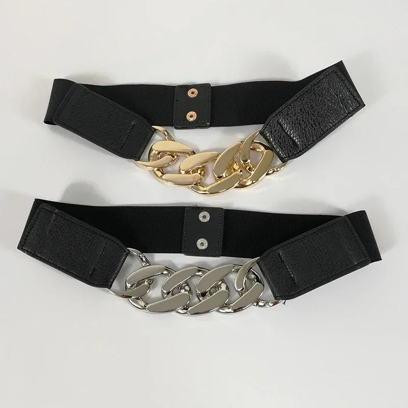 Gold Chain Belt Elastic Silver Metal Waist Belts