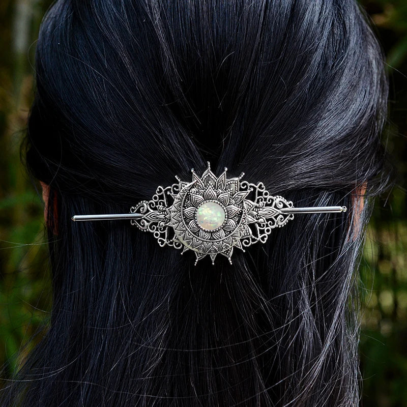 Witch Bat Hairstick Black Gothic Barrette Pagan Vampire