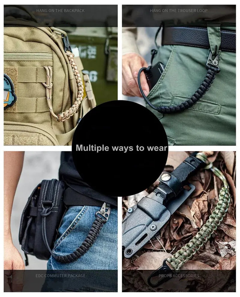 Camping Tactical Anti-lost 9 Core Paracord Waist Hanging
