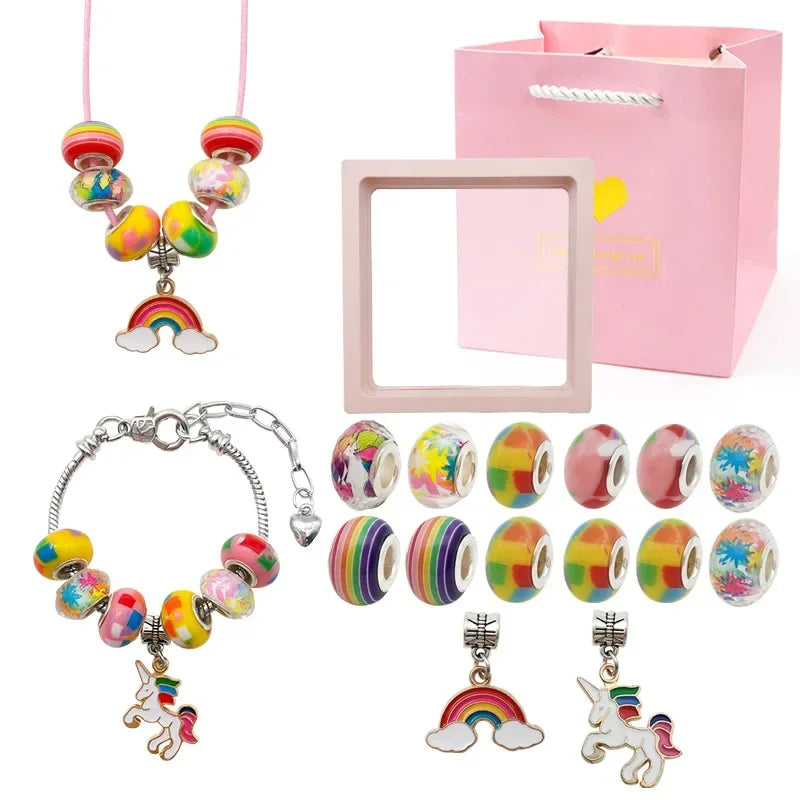 DIY Charms Bracelet Making Set Spacer Beads Pendant