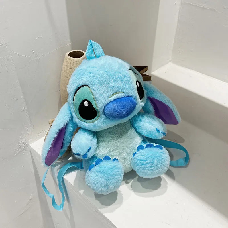 large Cartoon Blue Stitch Plush Backpack Cute Stitch