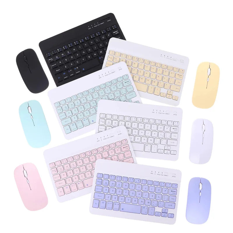 Rechargeable Tablet Wireless Bluetooth Keyboard Mouse Set For