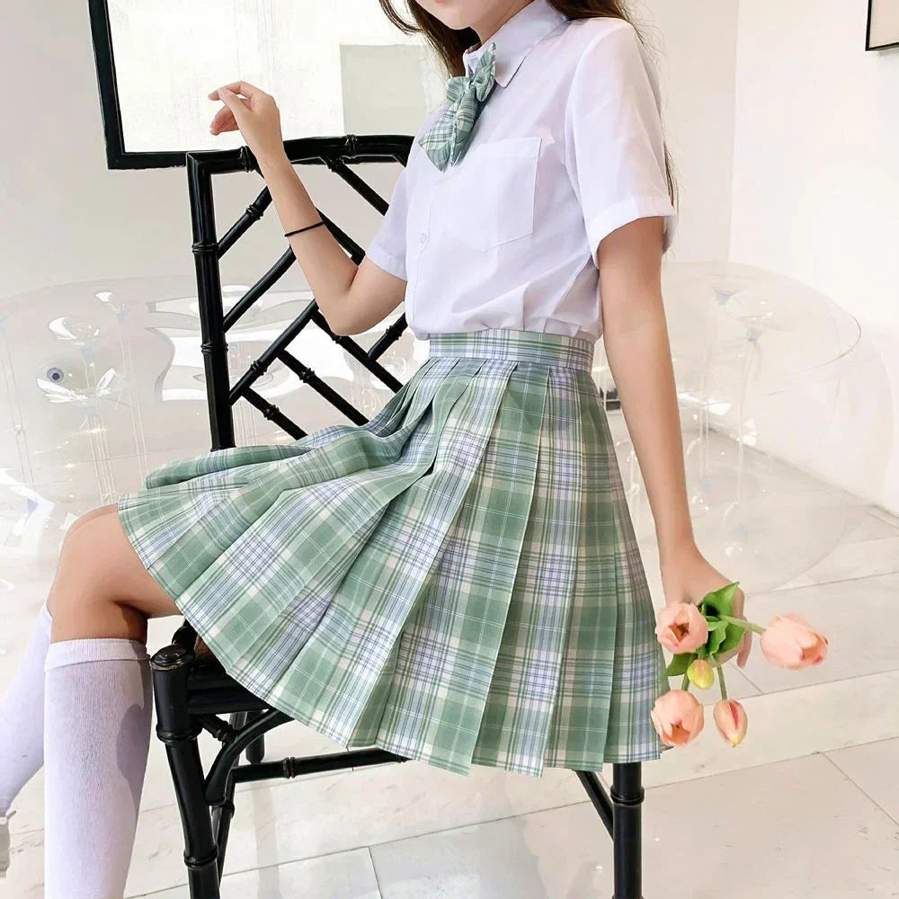 Japanese Uniform Korean School JK Uniform Shirt Plaid