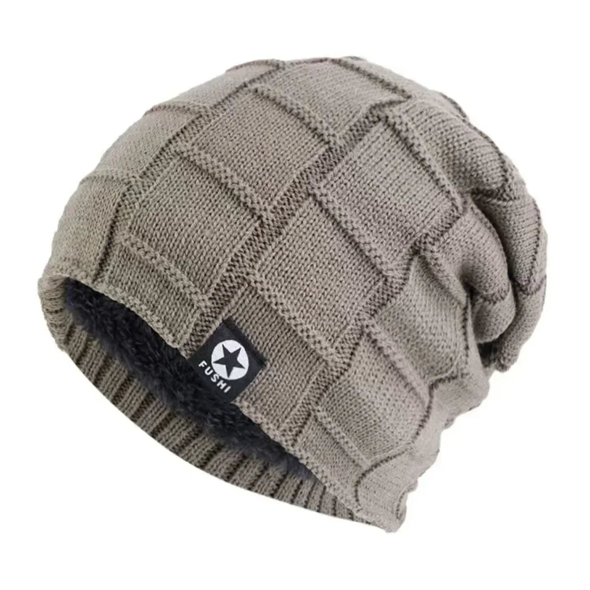 New Unisex Fleece Lined Beanie Hat Knit Warm