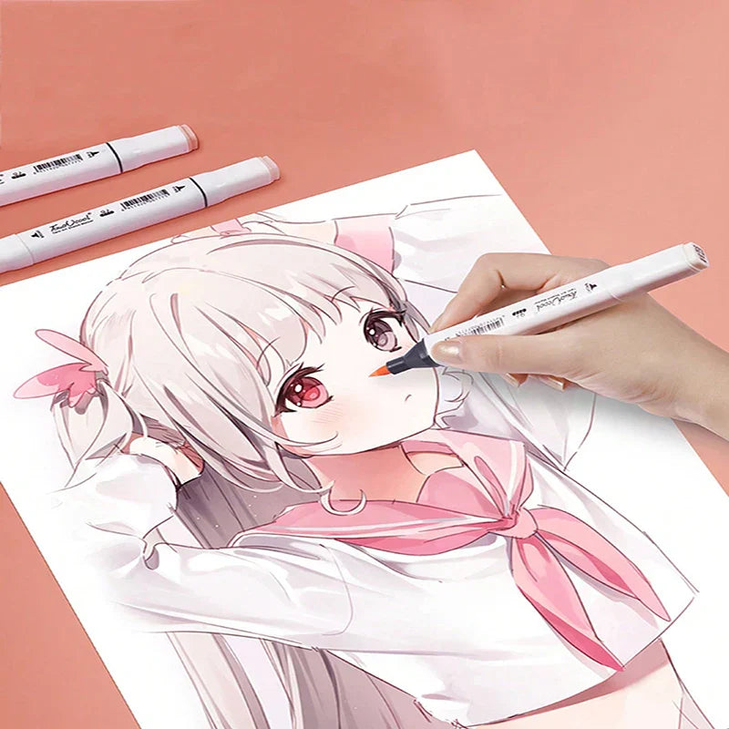 Bview Art 6/12Pcs Double-headed Color Oil Marker Pens