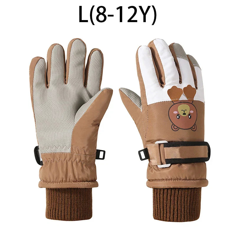 Cartoon Kids Gloves Thickened Warm Winter Ski FiveFinger