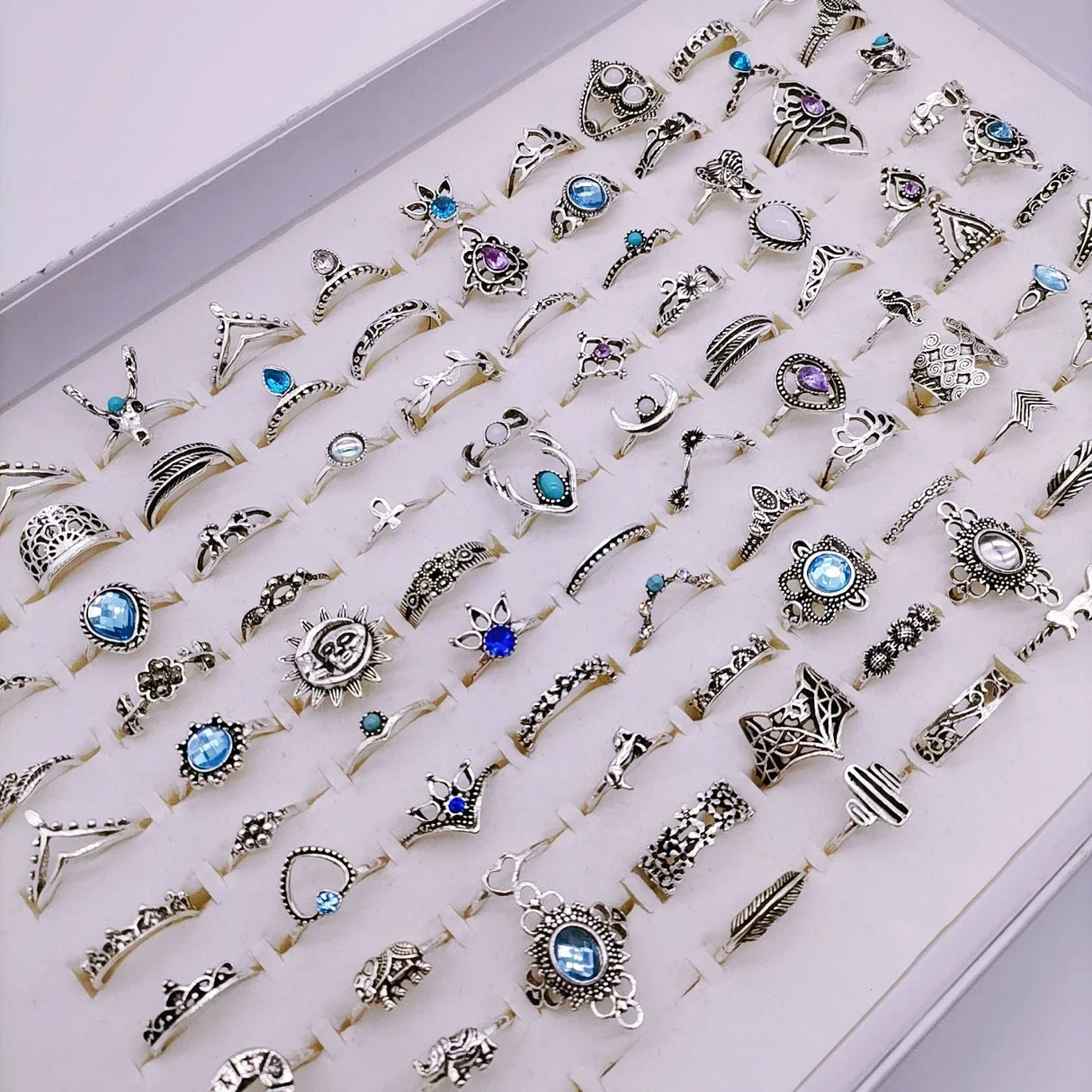 30PcsLot Vintage Rings for Women Gem Snake Spider