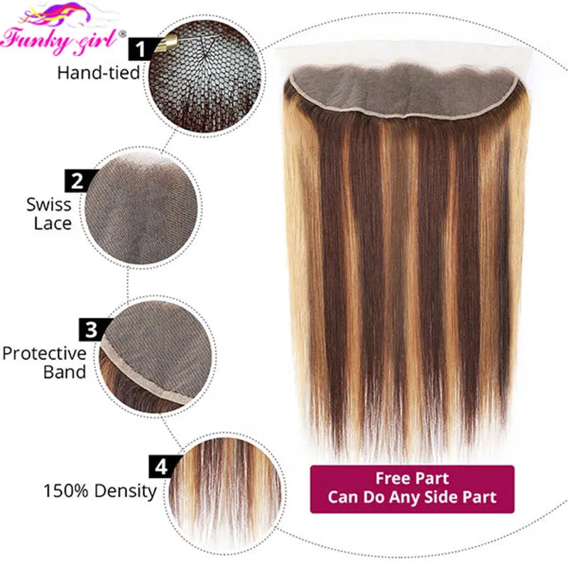 Brazilian P4 27 Highlight Bundles Straight Human Hair