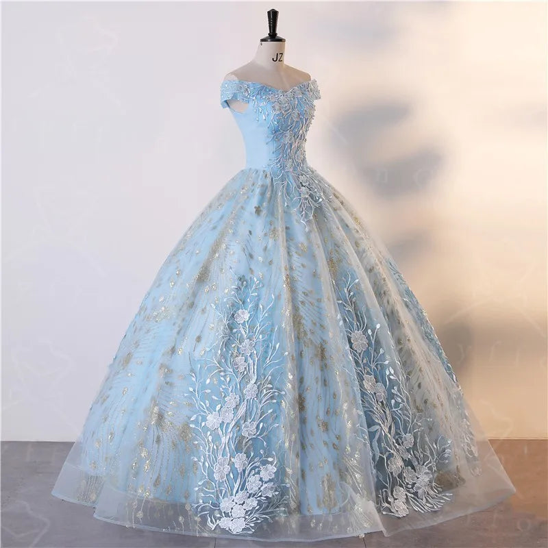 Light Blue prom cocktail dresses The Shoulder Evening