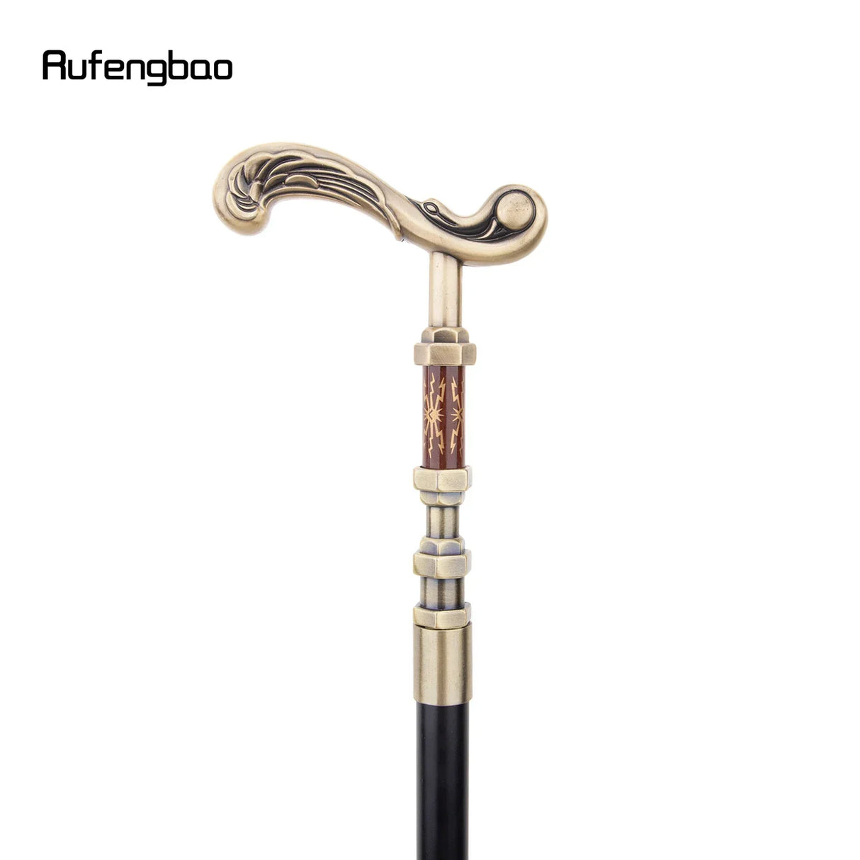 Golden Flower Single Joint Walking Stick with Hidden