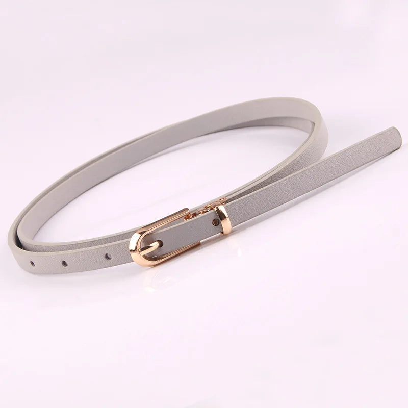 2023 Women Belts New PU Leather Simple Metal