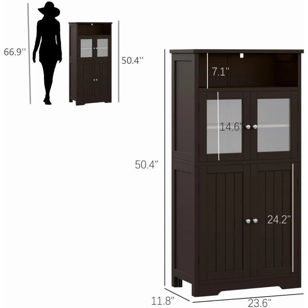 50.4''H Bathroom Storage Cabinet Kitchen Pantry Cabinet