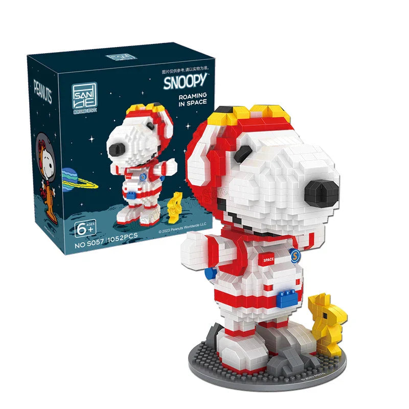 NEW HSANHE Snoopy Anime Action Figures Kawaii Building