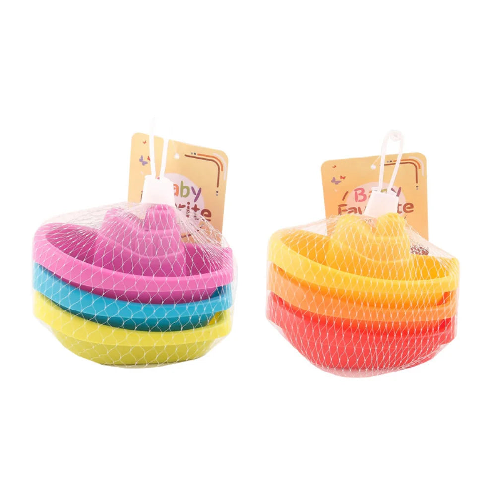 Baby Bath Toys Stacking Boat Toy Colorful Floating