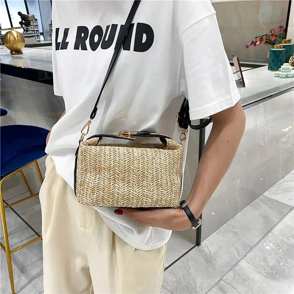 With Hardware Lock Crossbody Bag Trendy Large Capacity