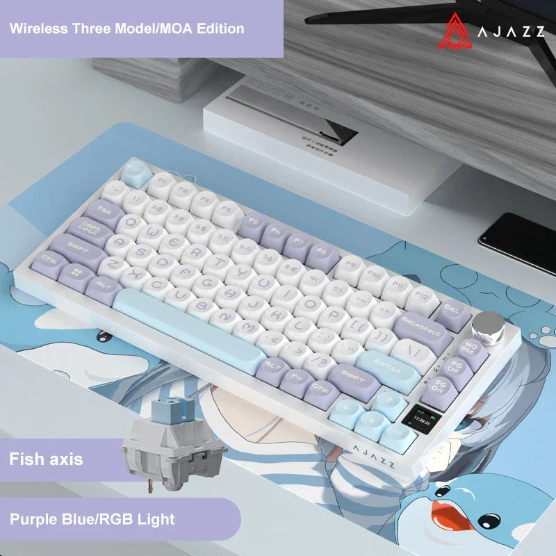Ajazz Ak820 RGB Tri-Mode Gaming Mechanical Keyboard 82