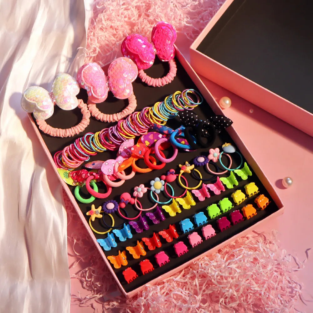 1Set Box Sequins Cute Butterfly Hair Bands For