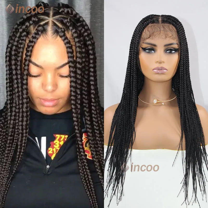 Full Lace Braided wigs 360 Lace Front Box