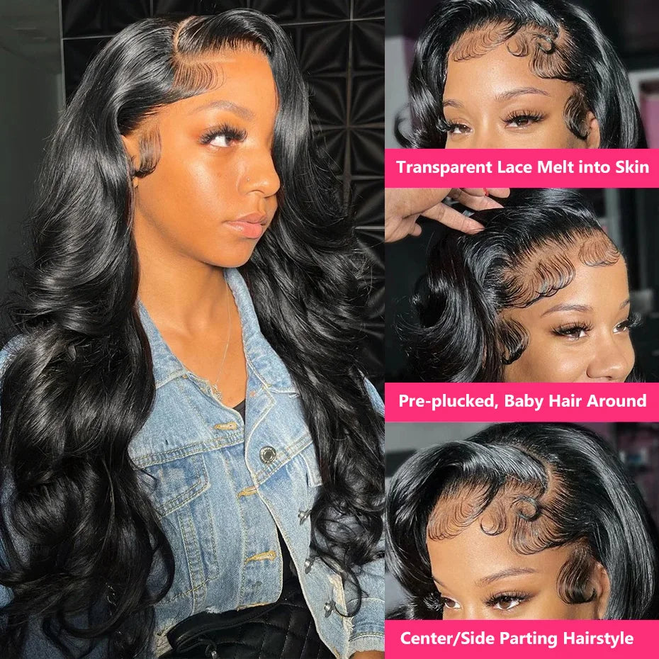Body Wave 360 Lace Frontal Wig Ponytail Transparent