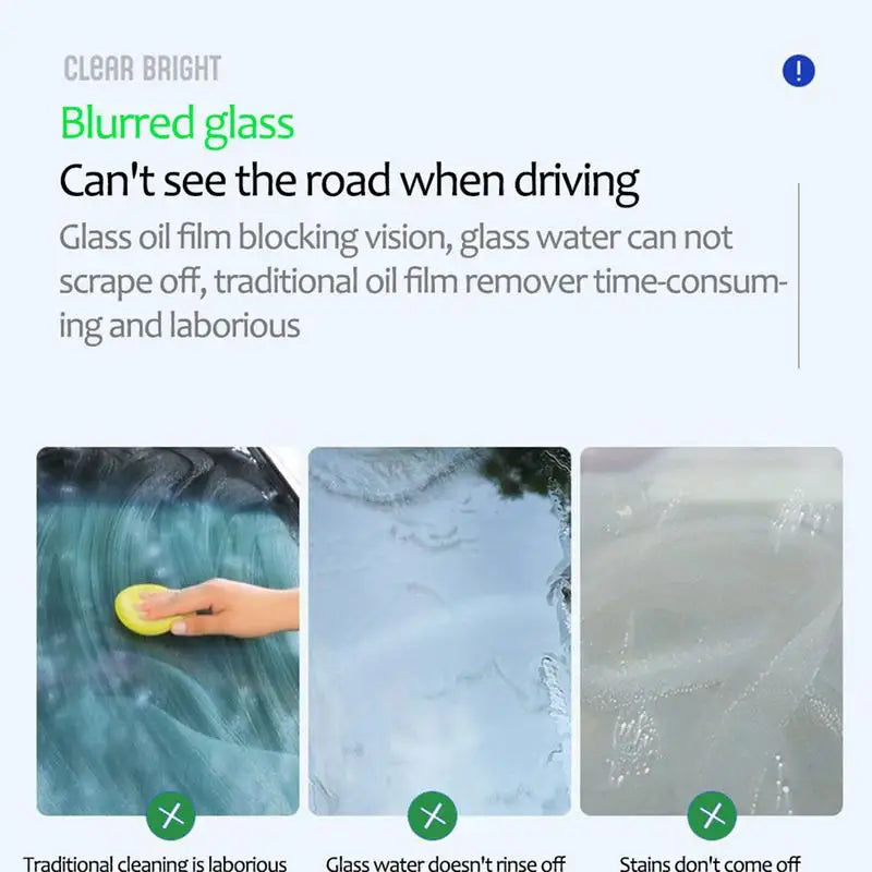 Car Windshield Oil Film Cleaner Glass Care and