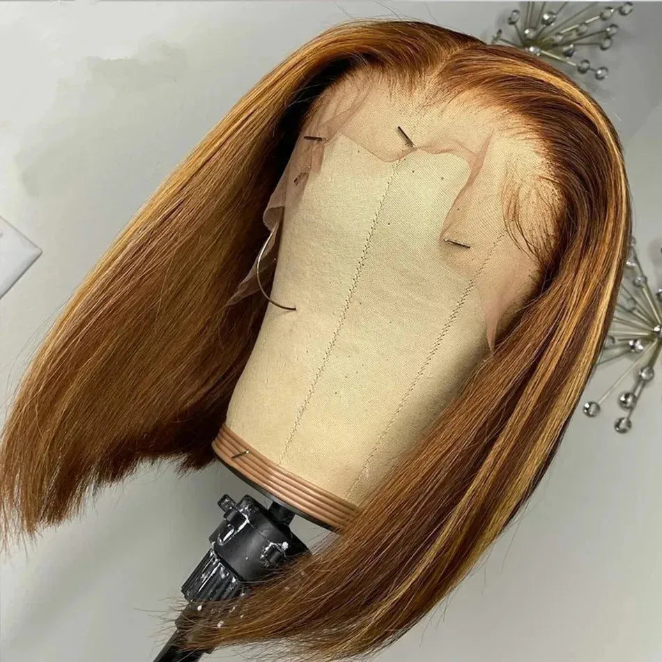 Blonde Bob Wigs Straight Short Human Hair 613