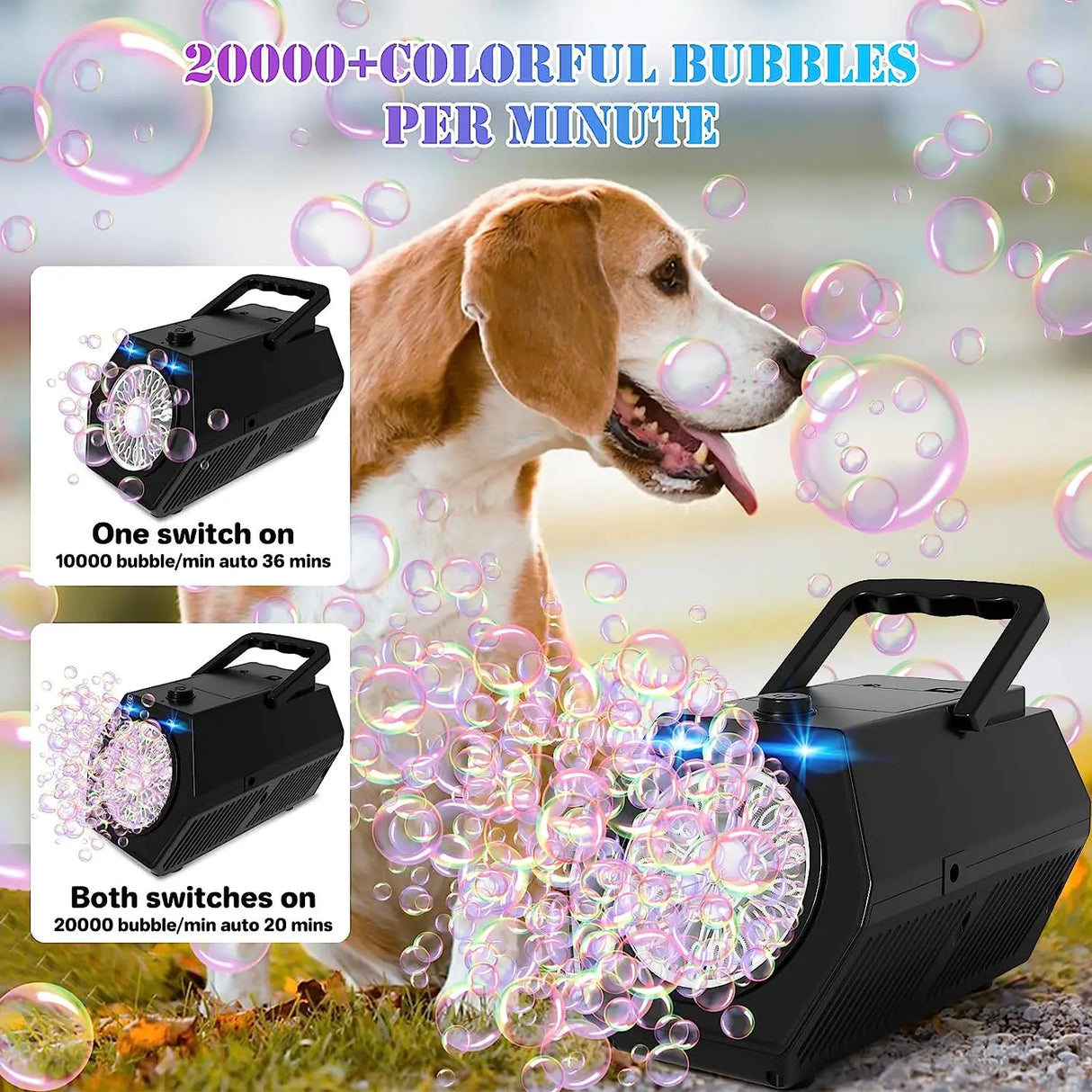 Bubble Machine Upgrade Bubble Blower, 50000+ Bubbles Per