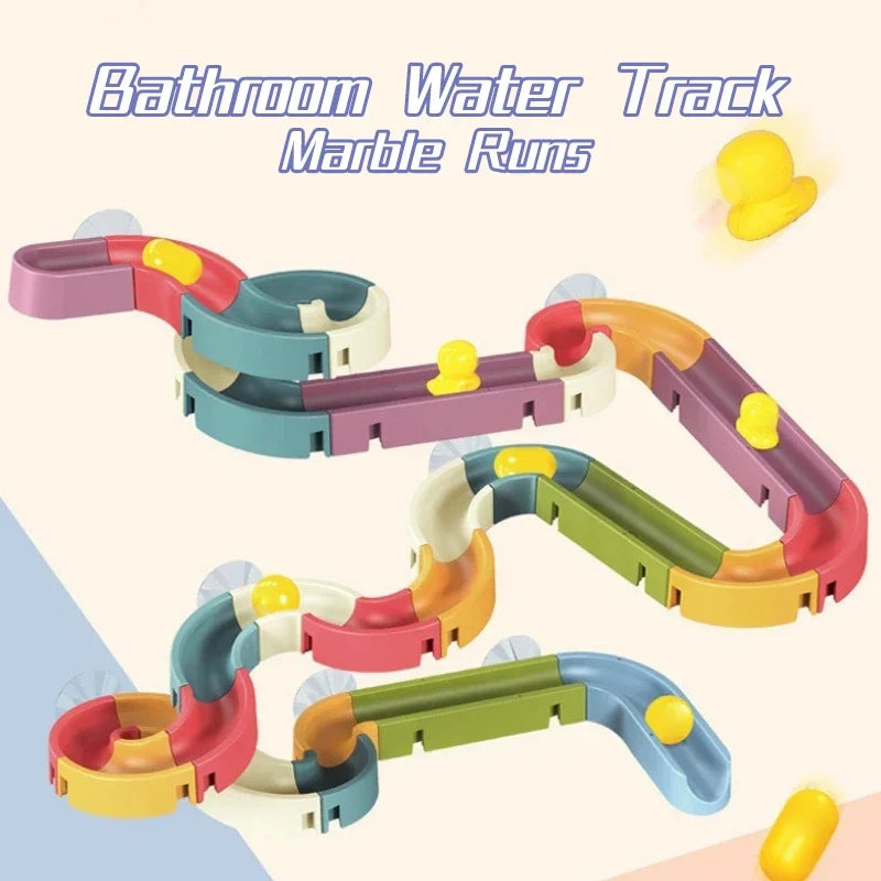 Bath Toys Baby Marble Runs DIY Assembled Slide
