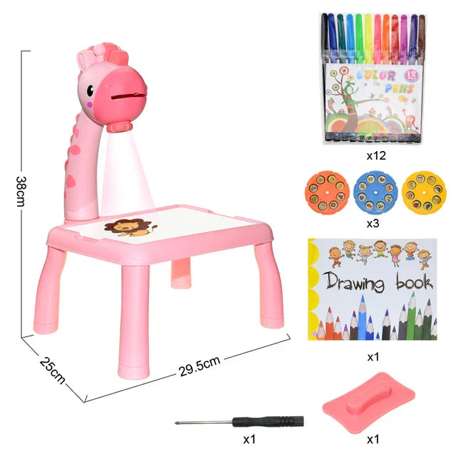 Kids Painting Board Toys Children LED Projector Art