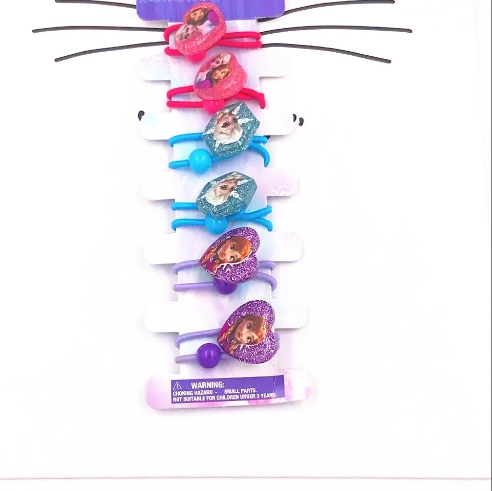 6PCS/Lot Hair Accessories Princess Elsa Anna Elastic Hair