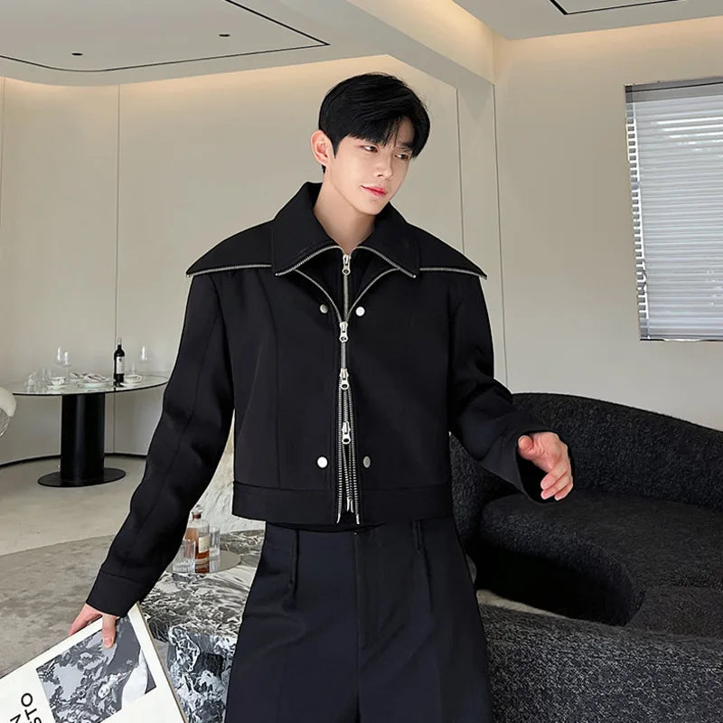 NOYMEI Short Coat Black Deconstructed Design Black Short