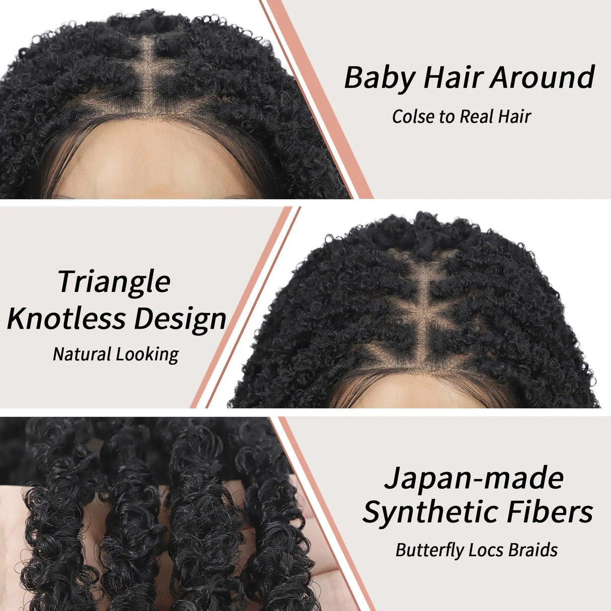 Kalyss 20" Triangle Knotless Butterfly Locs Braided Wigs