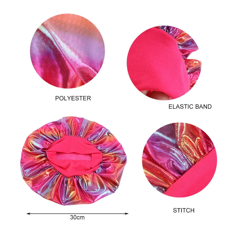 New Women's Laser Satin Bonnet Night Sleep Hat