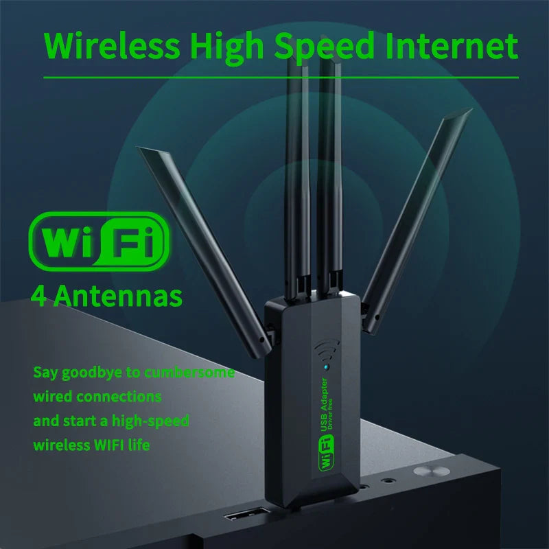 1200Mbps WiFi USB Adapter Dual Band 2.4G+5Ghz Wi-Fi