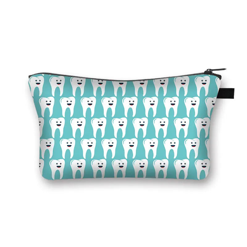 Cartoon Teeth and Tooth Fairy Print Cosmetic Case