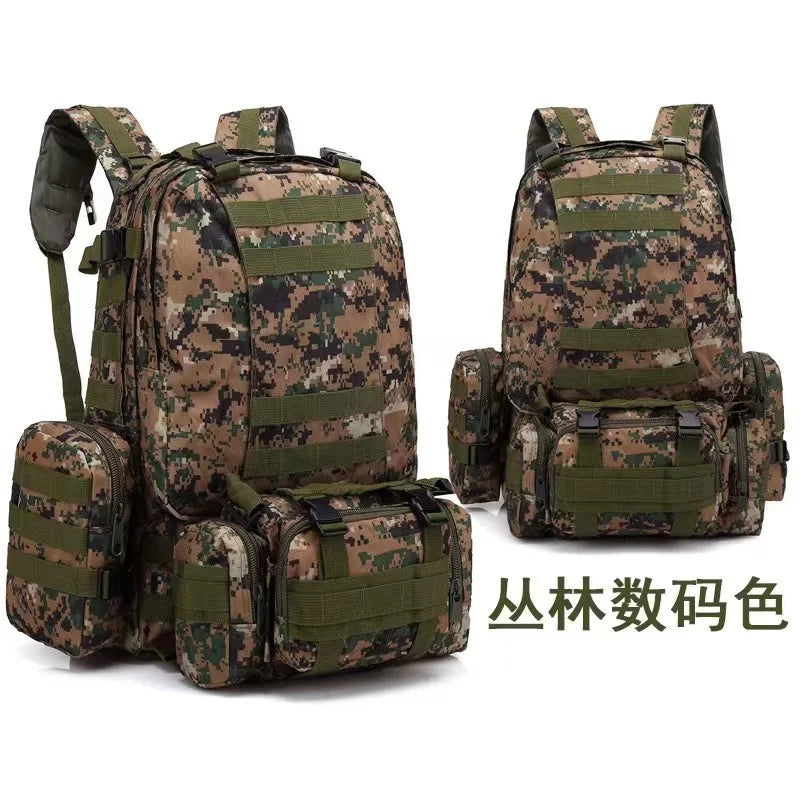 55L 4-in-1 Tactical Molle Backpack for Hiking & Camping