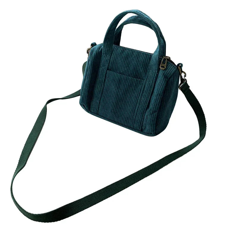New Women's Mini Corduroy Shoulder Bag Female Canvas