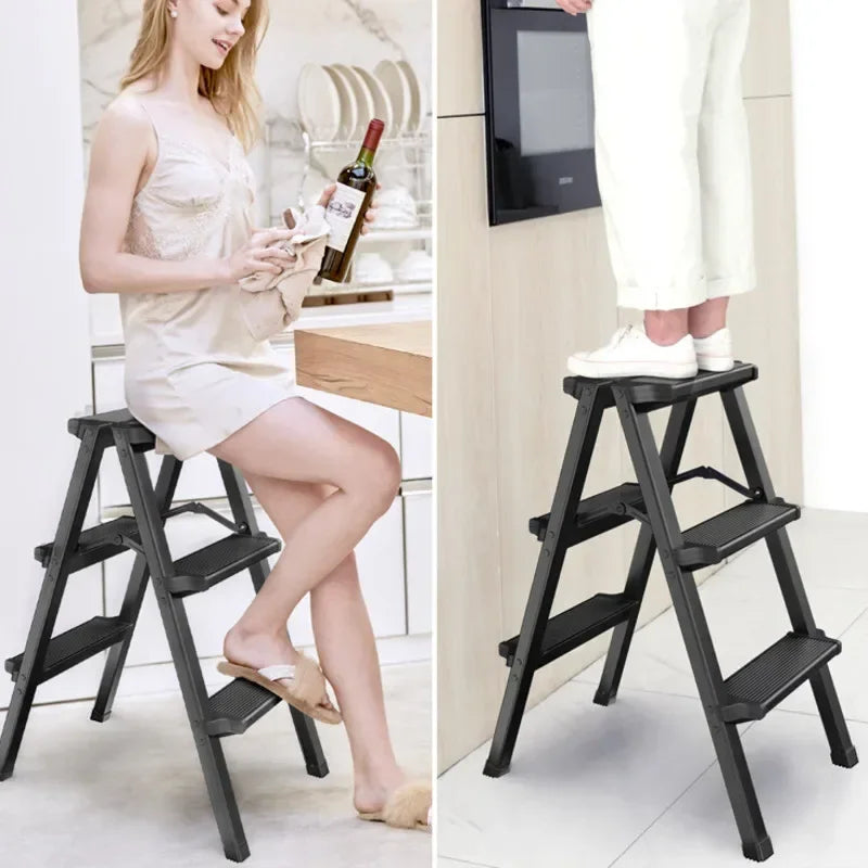 Multifunctional High Stools Kitchen Thickened Aluminum Ladder Chair
