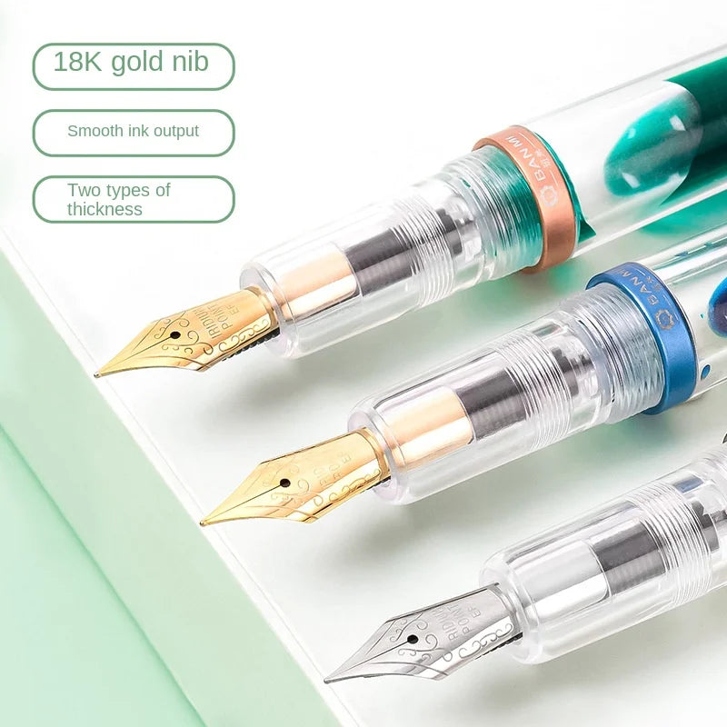 High Quality 0.38/0.5mm Fountain Pen Transparent Acrylic Large-Capacity
