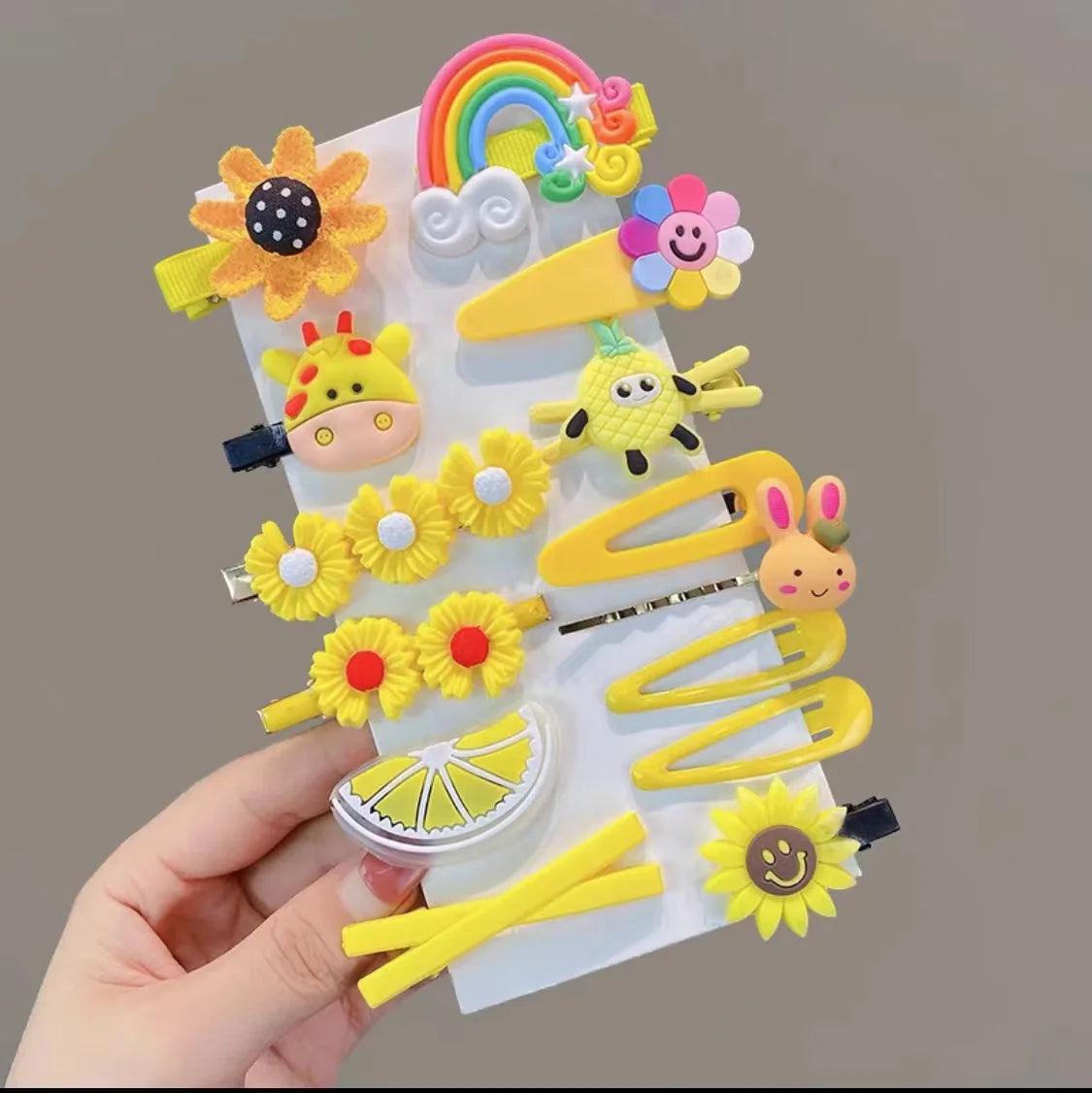 14Pcs/Set Cartoon Butterfly Rainbow Hairpin For Kids Girls