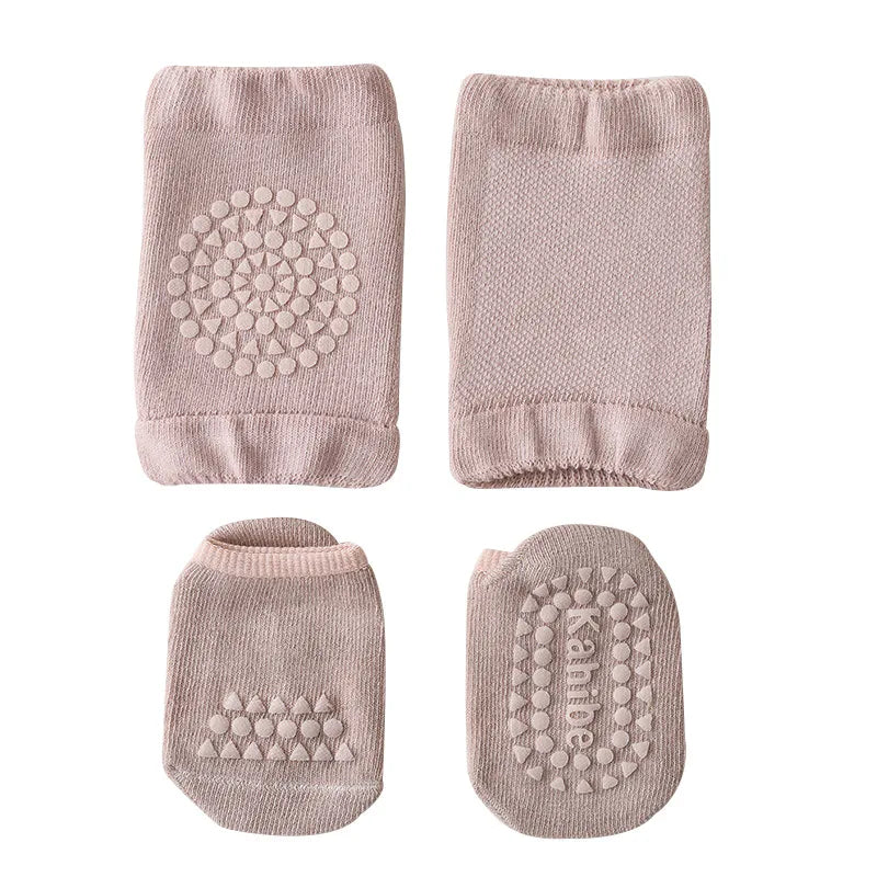 Summer Baby Knee Pads Socks Set Solid Color