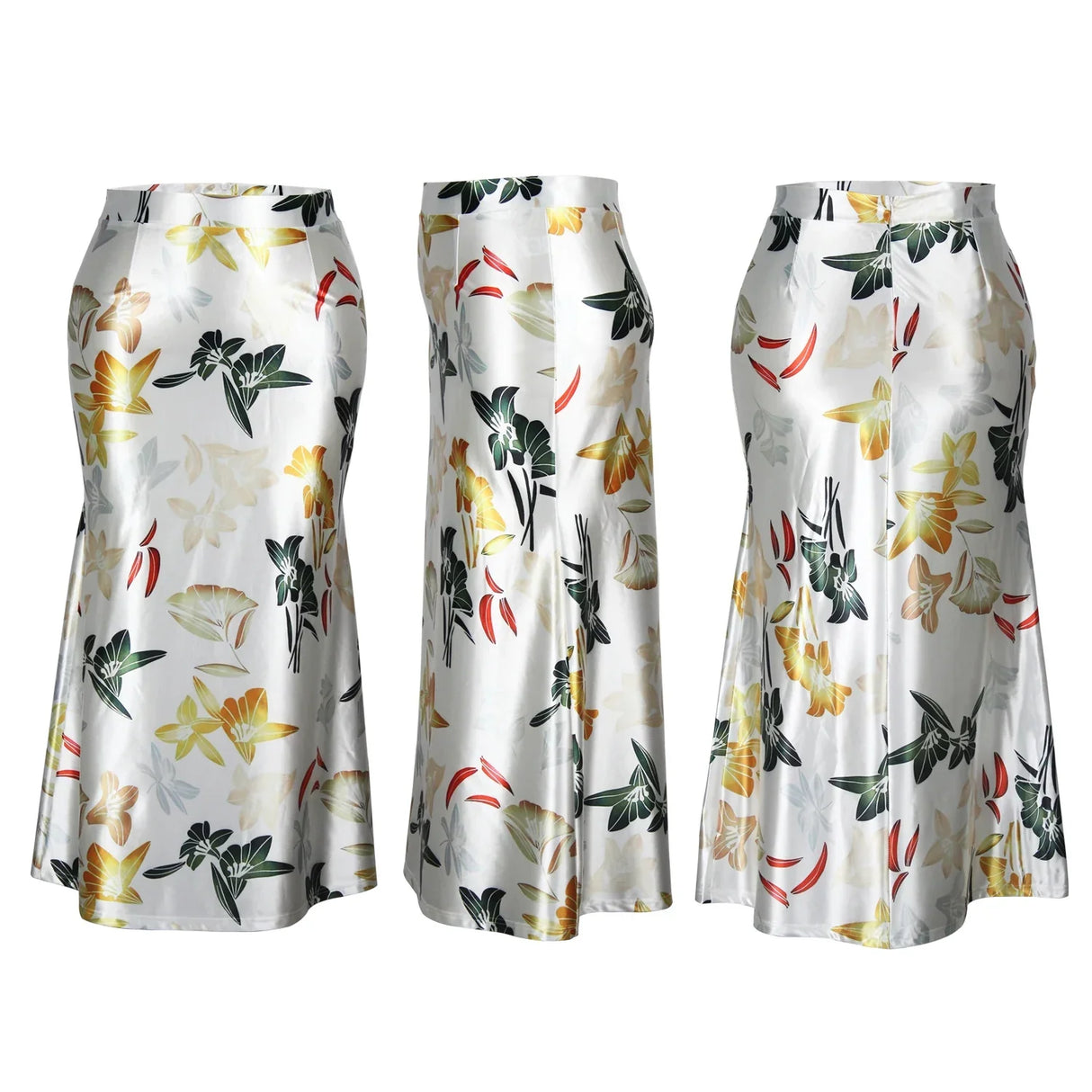 Plus Size Casual Skirt Womens Plus Floral Print