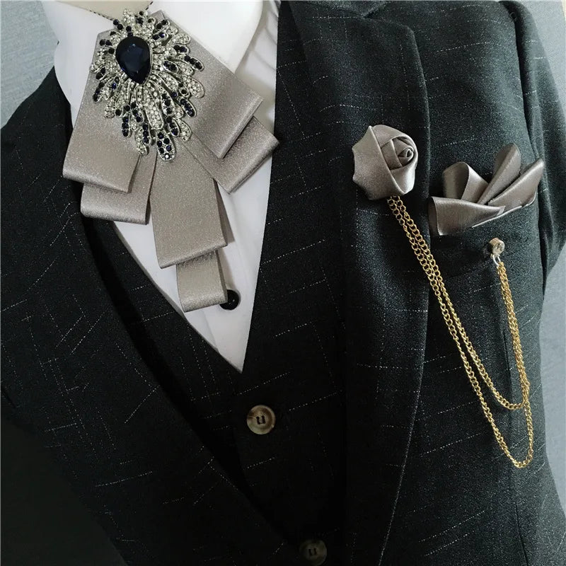 Men's Bow Tie Corsage Pocket Towel Sets British